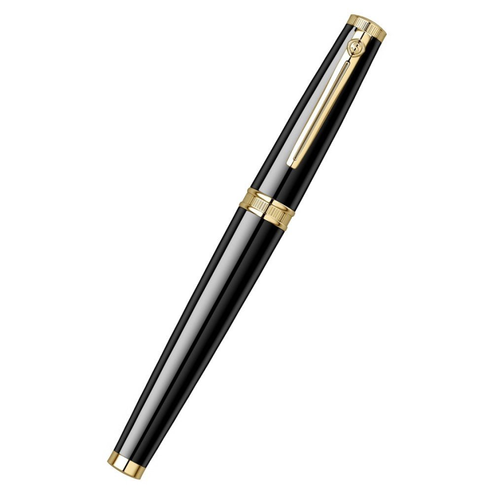 Scrikss Heritage Glossy Black With 23k Gold Plated Roller ball Pen ,1.0mm Point refill - SCOOBOO - 83991 - Roller Ball Pen