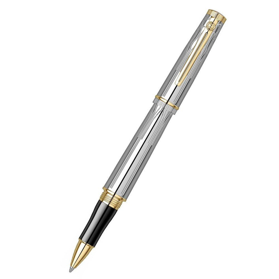 Scrikss Heritage Gold Chrome With 23k Gold Plated Engraved Design Roller ball Pen - SCOOBOO - 80761 - Roller Ball Pen