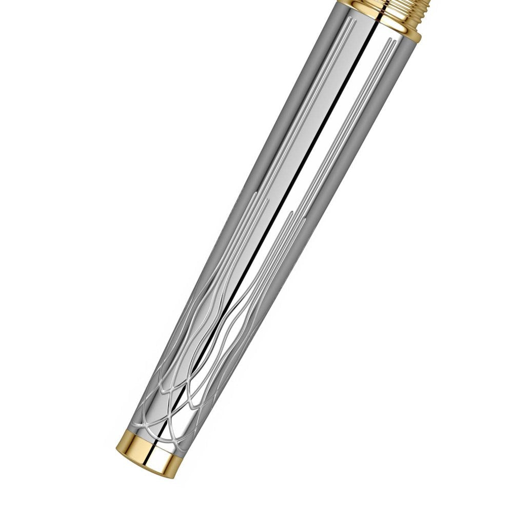 Scrikss Heritage Gold Chrome With 23k Gold Plated Engraved Design Roller ball Pen - SCOOBOO - 80761 - Roller Ball Pen