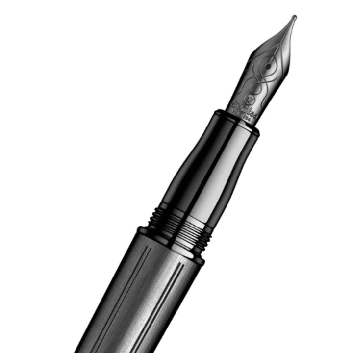Scrikss Heritage Matt Black Titanium Plated Fountain Pens - SCOOBOO - Fountain Pen