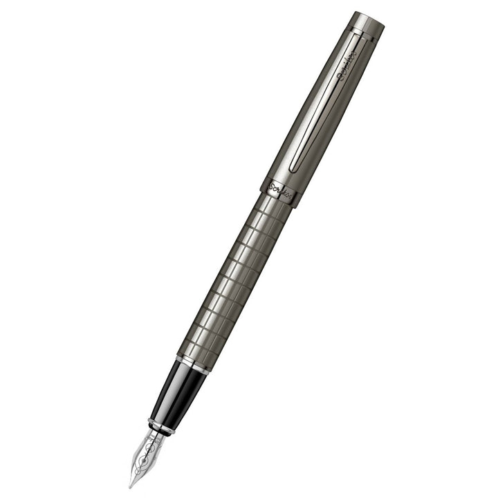 Scrikss Honour 38 Carbon Gray With Gun Metal Plated Trims Medium Nib Fountain Ink Pen - SCOOBOO - 71745 - Fountain pen