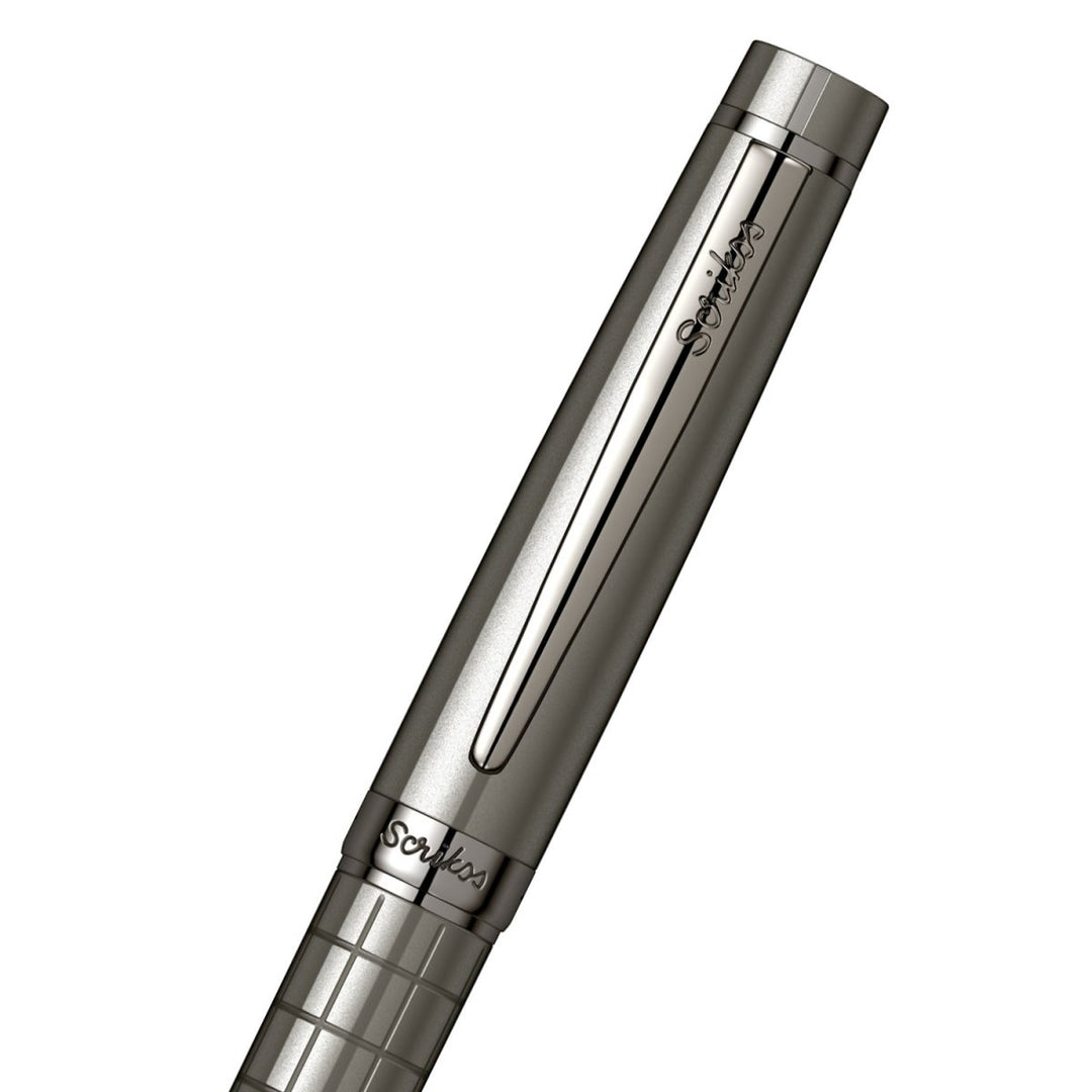 Scrikss Honour 38 Carbon Gray With Gun Metal Plated Trims Medium Nib Fountain Ink Pen - SCOOBOO - 71745 - Fountain pen