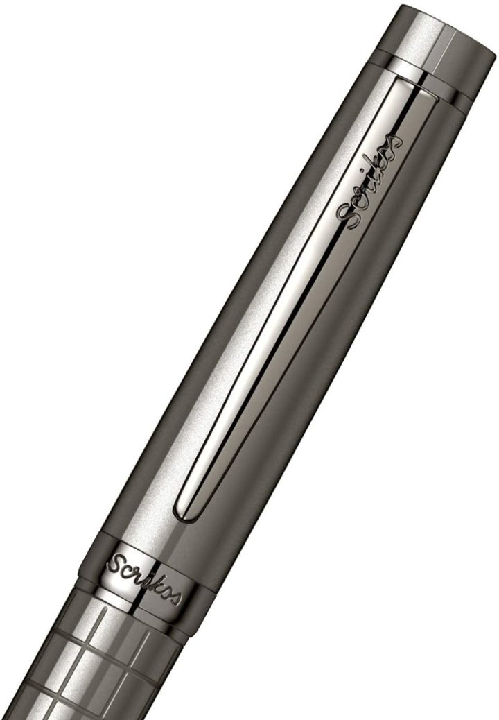 Scrikss Honour 38 Carbon Grey With Chrome Plated Trims Roller Pen - SCOOBOO - 71738 - Roller ball Pen