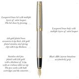 Scrikss Honour 38 Satin Gold-GT Fountain Pen - SCOOBOO - 62543 - Fountain pen