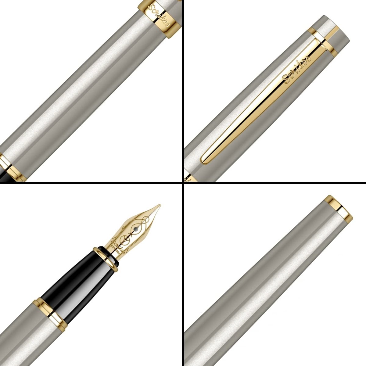 Scrikss Honour 38 Satin Gold-GT Fountain Pen - SCOOBOO - 62543 - Fountain pen