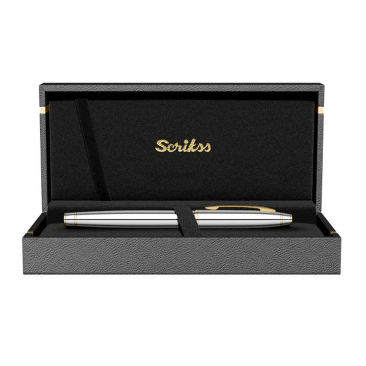 Scrikss Noble Gold Chrome Fountain Pen - SCOOBOO - 54182 - Fountain Pen