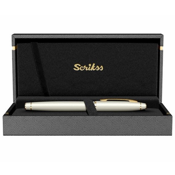 Scrikss Noble Pearl White GT Roller Pen - SCOOBOO - 78720 - Roller ball Pen