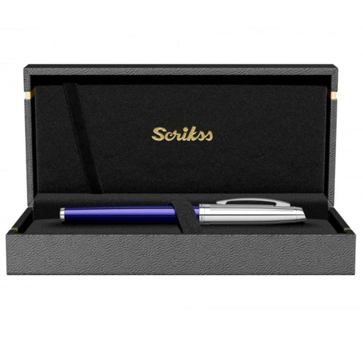 Scrikss Oscar Blue Chrome Fountain Pen - SCOOBOO - 66673 - Fountain Pen