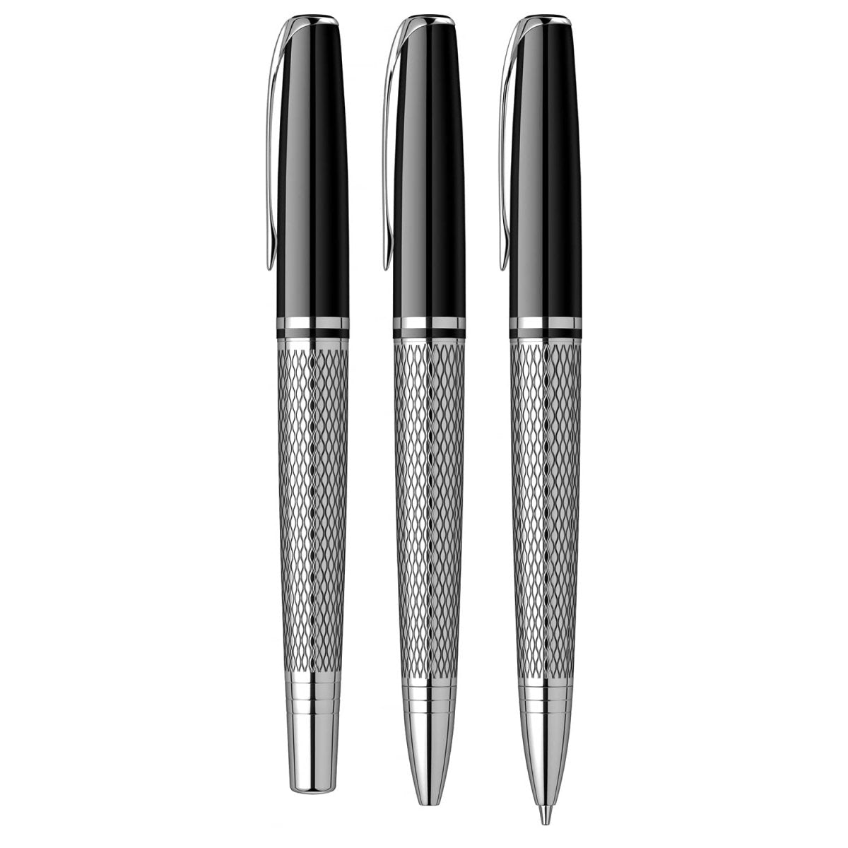 Scrikss Pera 477 Black-CT Fountain Pen+ Ballpoint Pen + Mechanical Pencil Set - SCOOBOO - 57268 - Fountain pen