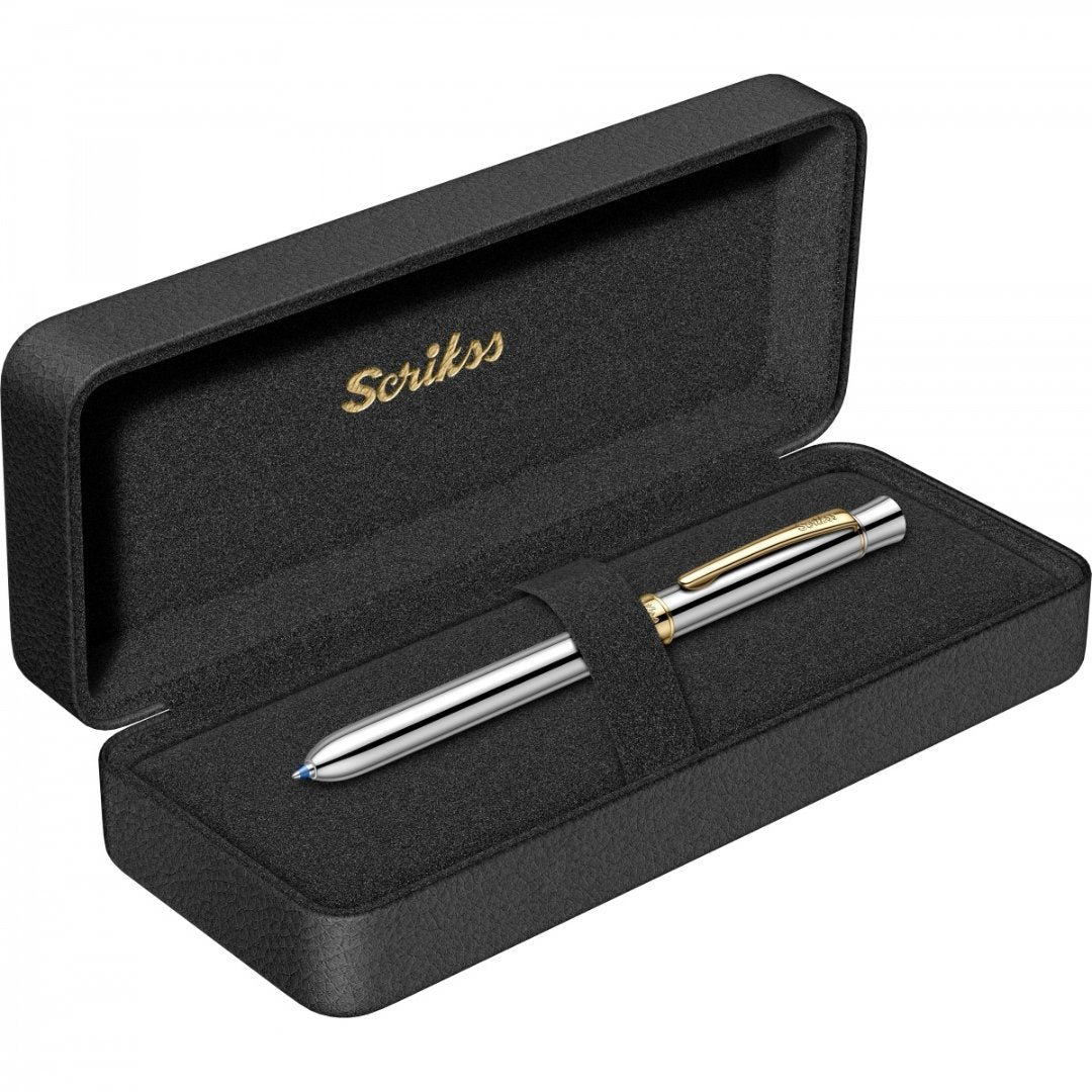 Scrikss Trio Gold Chrome Ball Pen - SCOOBOO - 71707 - Ball Pen