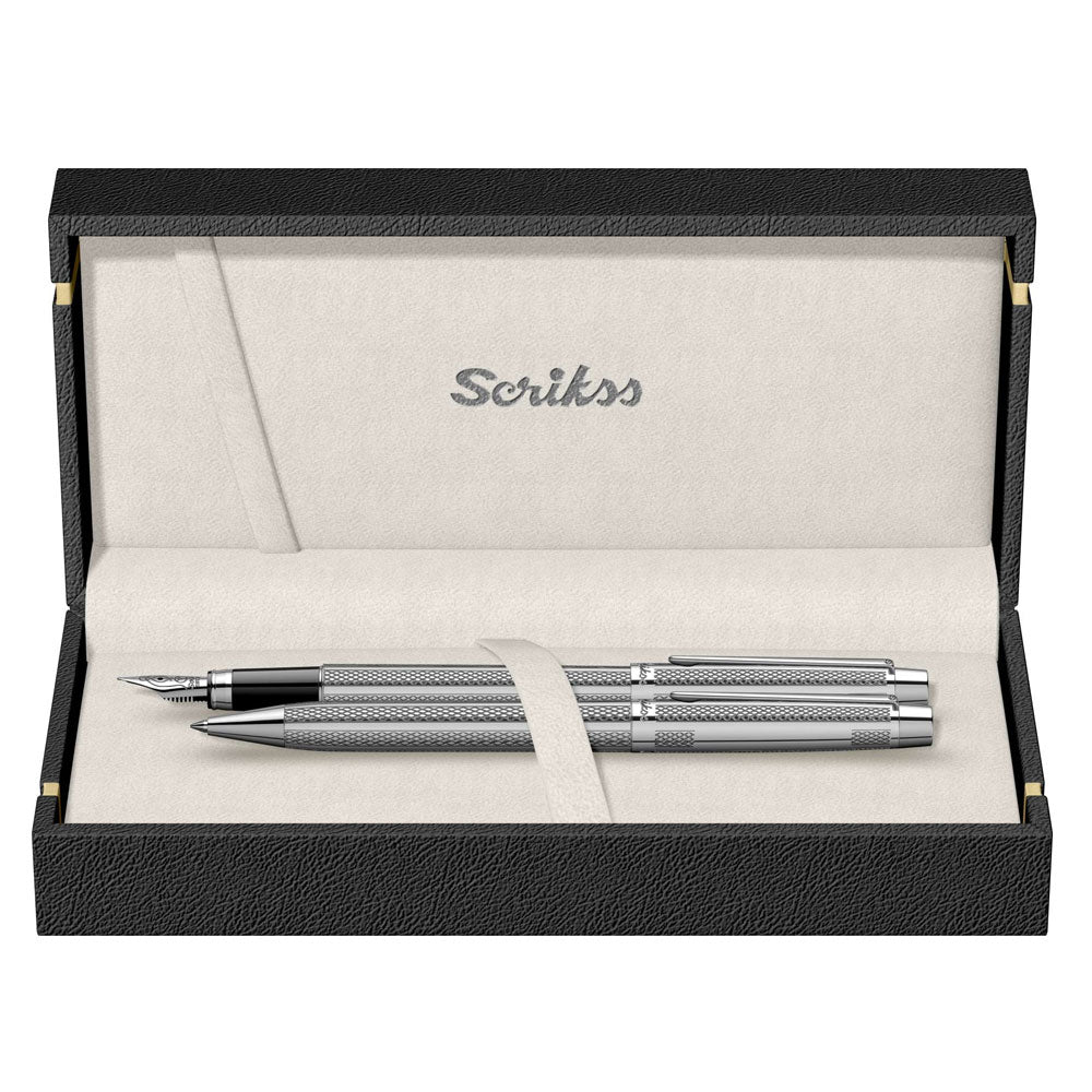 Scrikss Venus 722 Gold Chrome FP+BP Set - SCOOBOO - 71646 - Fountain Pen