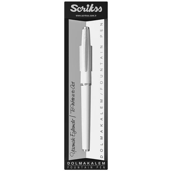 Scrikss Vintage 33 White Fountain Pen - SCOOBOO - 79475 - Fountain Pen