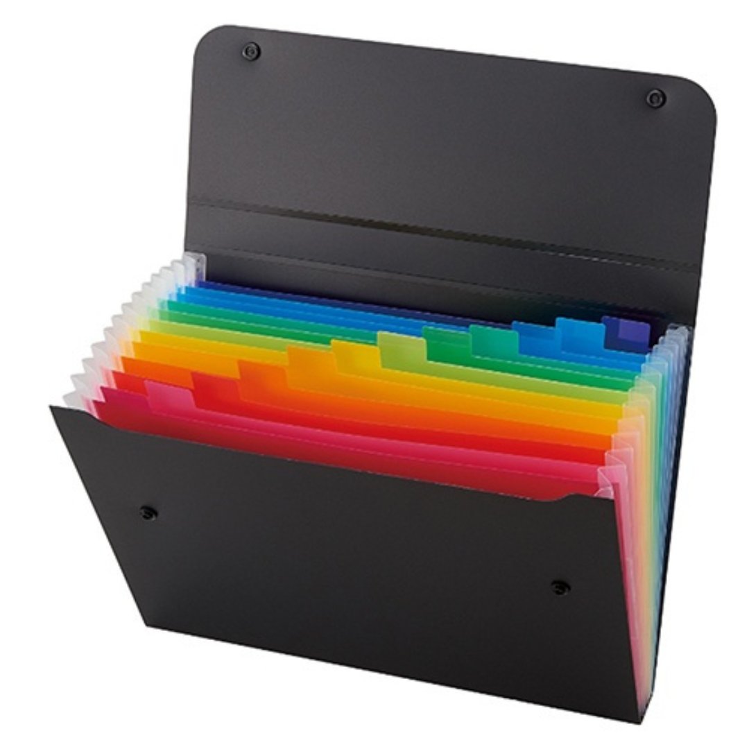 Sekisei Ad One Rainbow Document File A4 Black - SCOOBOO - AD2212-60 - Folders & Fillings