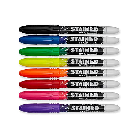 Sharpie 1779005 Stained Fabric Markers, Brush Tip, Assorted Colors, 8-Count - SCOOBOO - White-Board & Permanent Markers