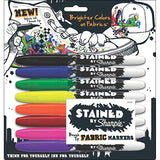 Sharpie 1779005 Stained Fabric Markers, Brush Tip, Assorted Colors, 8-Count - SCOOBOO - White-Board & Permanent Markers