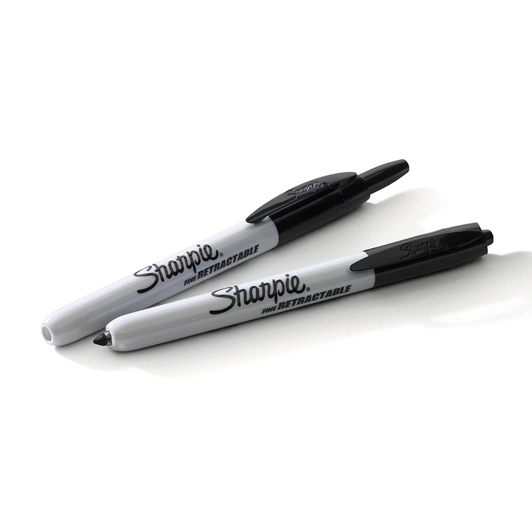 Sharpie Fine Retractable Permanent Marker (Pack Of 2) - SCOOBOO - White-Board & Permanent Markers