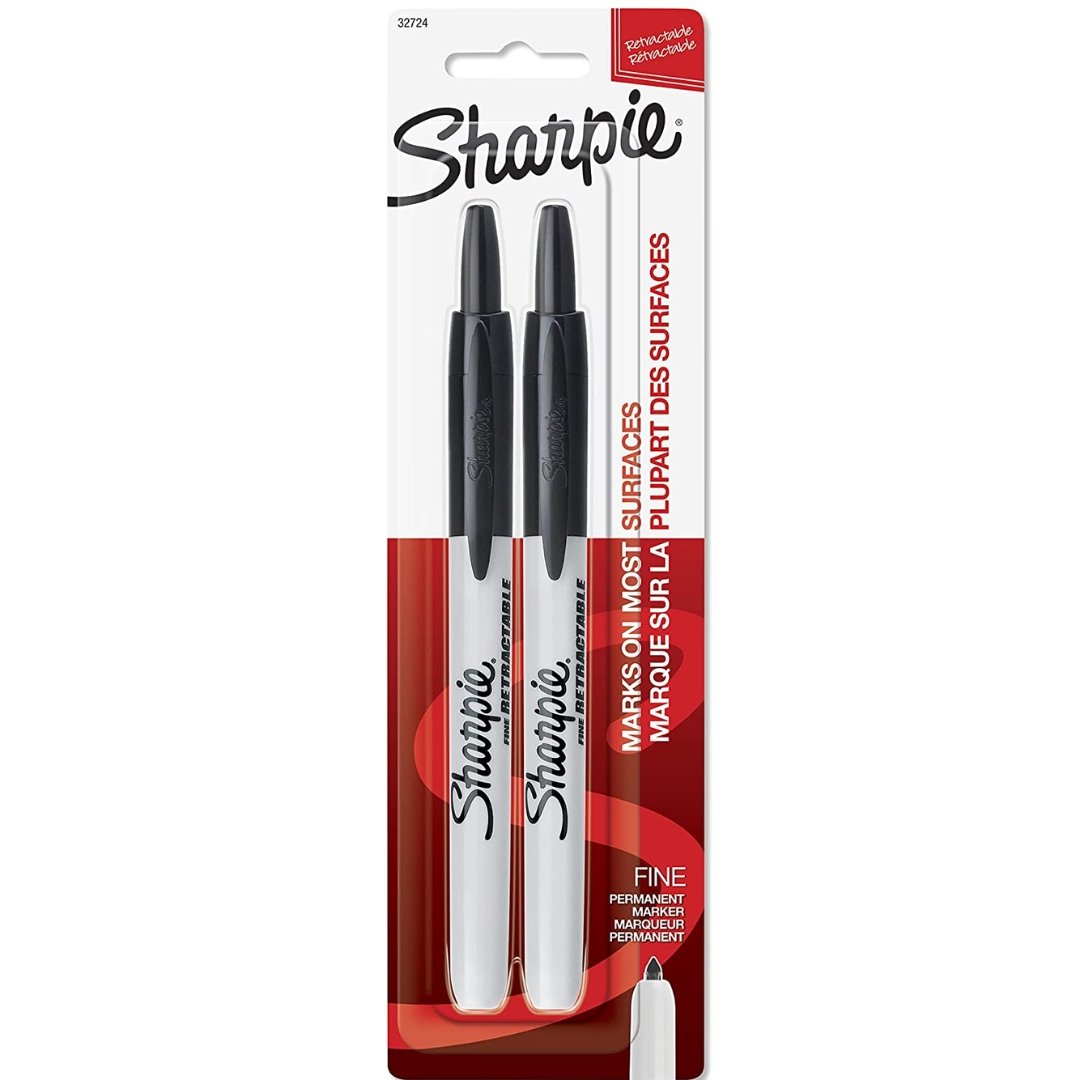 Sharpie Fine Retractable Permanent Marker (Pack Of 2) - SCOOBOO - White-Board & Permanent Markers