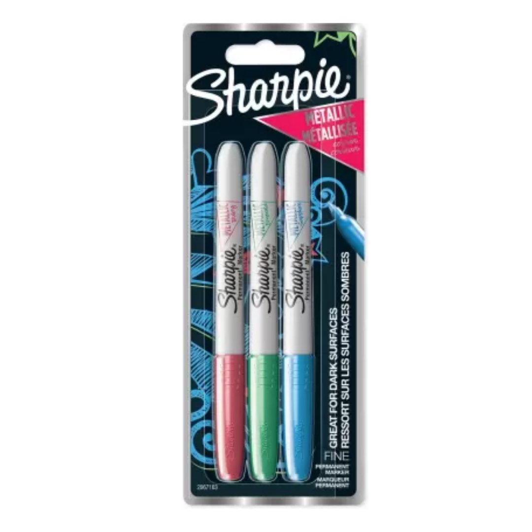 Sharpie Metallic Fine Marker Asst 3 CT BL - SCOOBOO - Fineliner