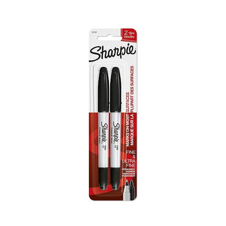 Sharpie Twin Tip Permanent Markers, Fine and Ultra Fine - SCOOBOO - SAN 32162PP - White-Board & Permanent Markers