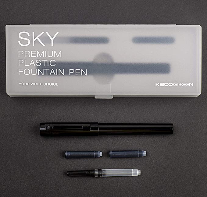 Sky Plastic Fountain Pen - SCOOBOO - Kaco-Sky-Black - Fountain Pen