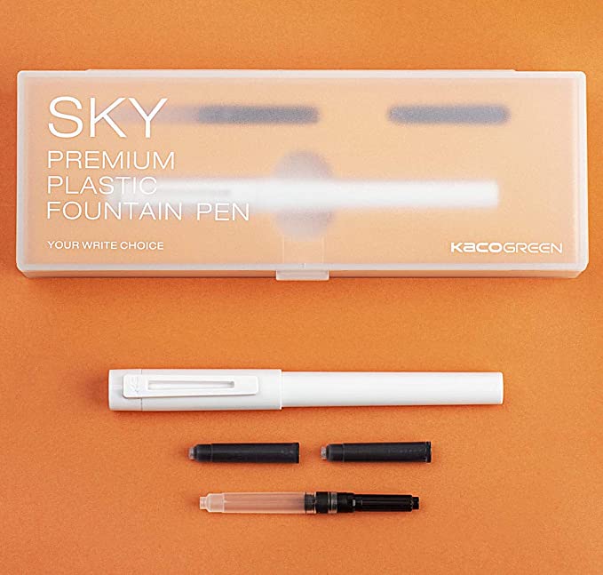 Sky Plastic Fountain Pen - SCOOBOO - Kaco-Sky-White - Fountain Pen