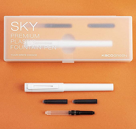 Sky Plastic Fountain Pen - SCOOBOO - Kaco-Sky-White - Fountain Pen