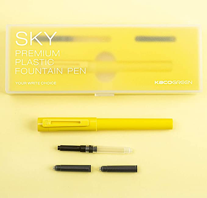 Sky Plastic Fountain Pen - SCOOBOO - Kaco-Sky-Yellow - Fountain Pen