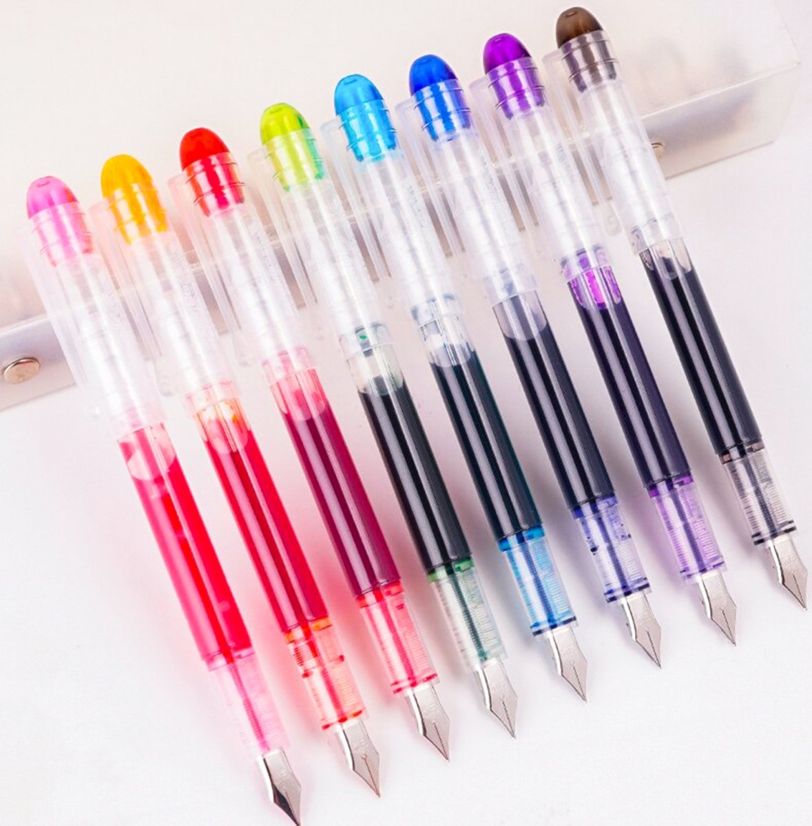 Snowhite FP20 Fountain Pen 0.5 Multicolor Pack of 8 - SCOOBOO - FP20-MULTI - Fountain Pen