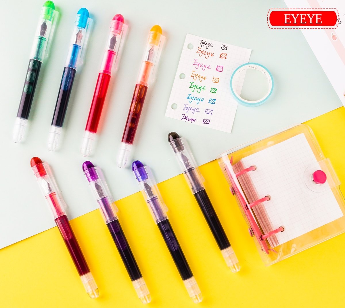 Snowhite FP20 Fountain Pen 0.5 Multicolor Pack of 8 - SCOOBOO - FP20-MULTI - Fountain Pen