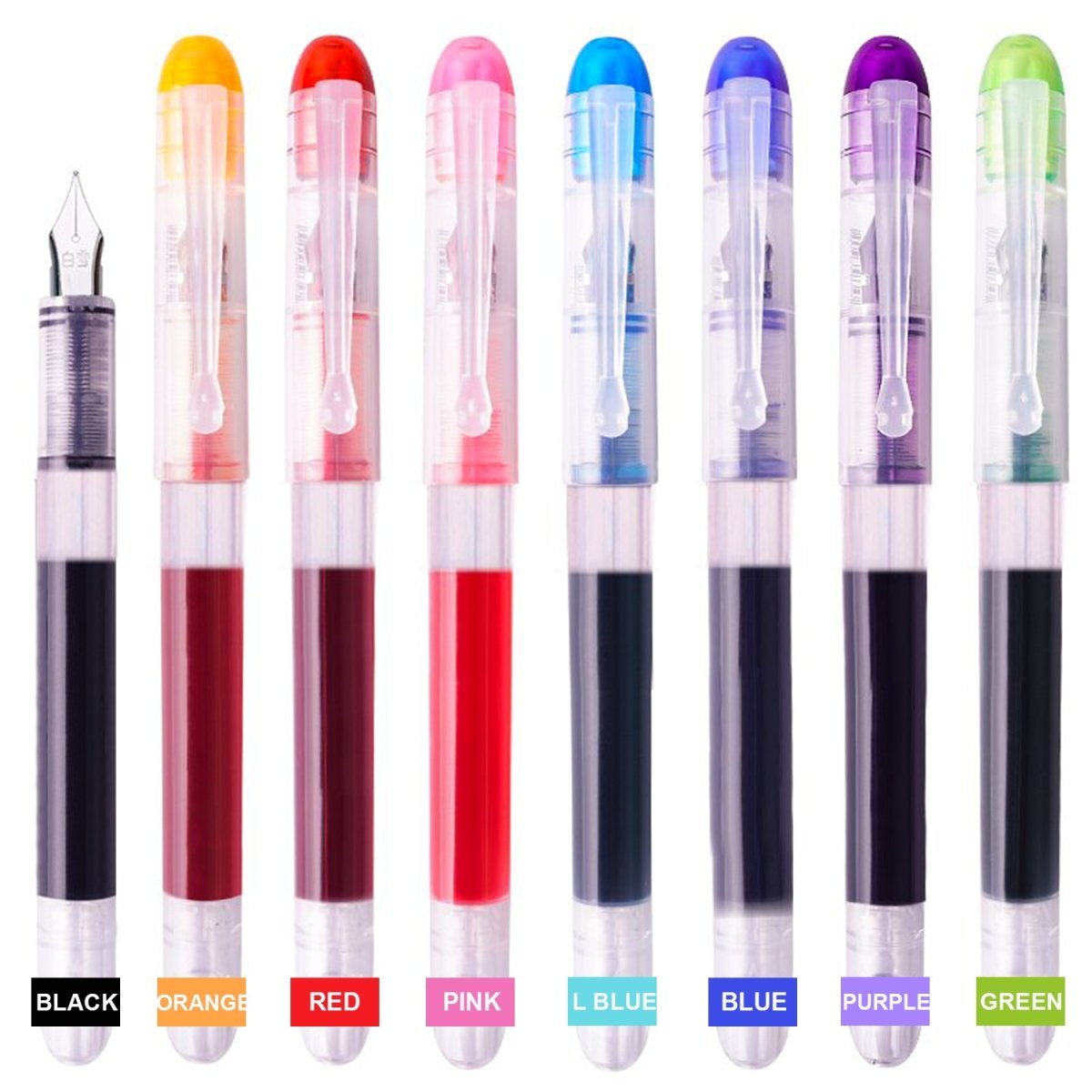 Snowhite FP20 Fountain Pen 0.5 Multicolor Pack of 8 - SCOOBOO - FP20-MULTI - Fountain Pen