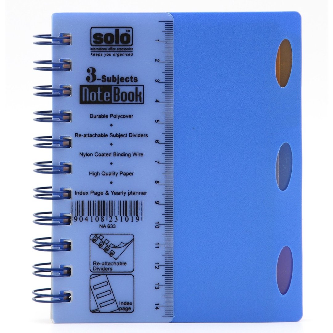 Solo 3 Subject Notebook A6 - SCOOBOO - NA633 - Ruled