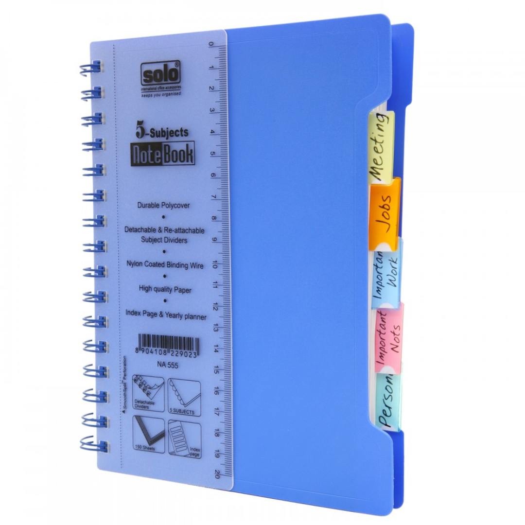 Solo 5 Subject Wiro Notebook - SCOOBOO - NB555 - Ruled