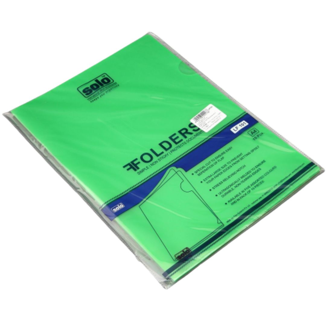 Solo A4 Clear Folder-Pack Of 20 - SCOOBOO - LF101 - Folders & Fillings