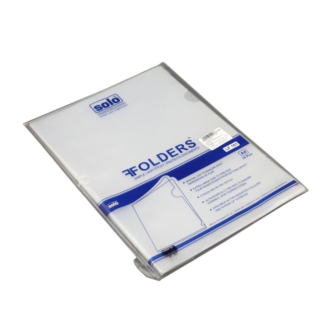 Solo A4 Clear Folder-Pack Of 20 - SCOOBOO - LF101 - Folders & Fillings