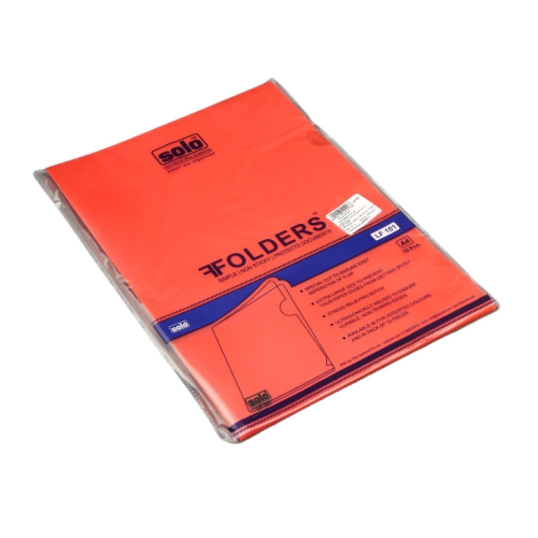 Solo A4 Clear Folder-Pack Of 20 - SCOOBOO - LF101 - Folders & Fillings