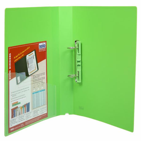 Solo A4 Ring Binder-Neon Green - SCOOBOO - RB402 - Folders & Fillings