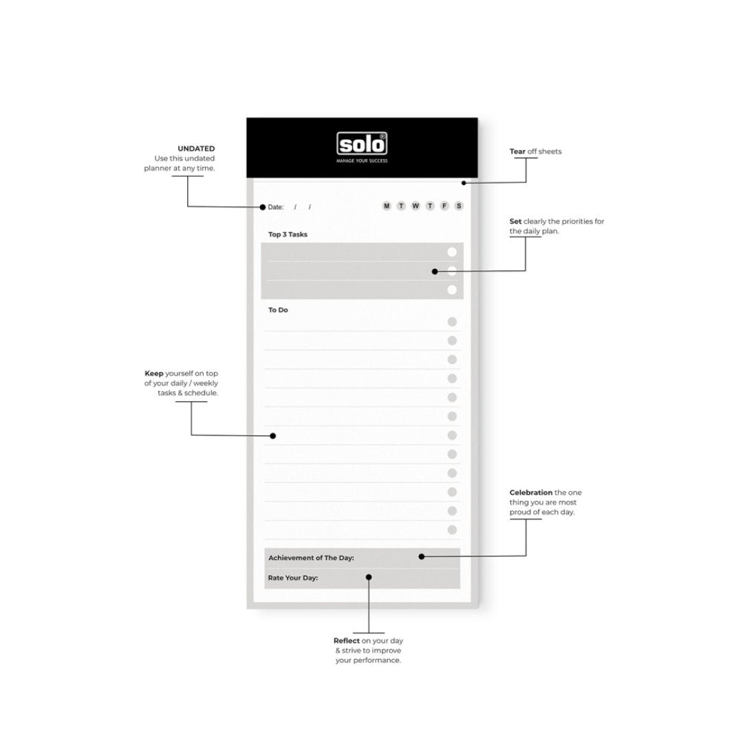 Solo Daily Planner - SCOOBOO - TDPA5 - Notepads