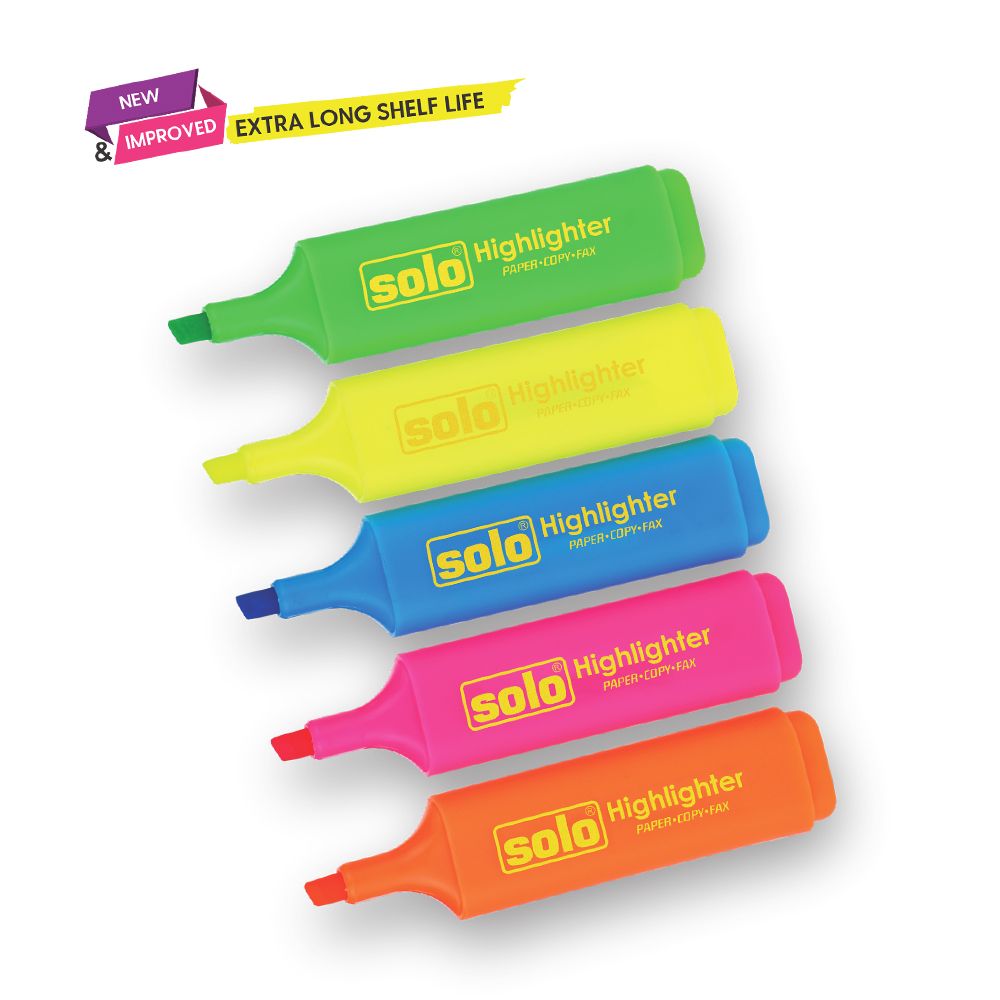 Solo Highlighters (Set Of 5) - SCOOBOO - HLFS5 - Highlighter