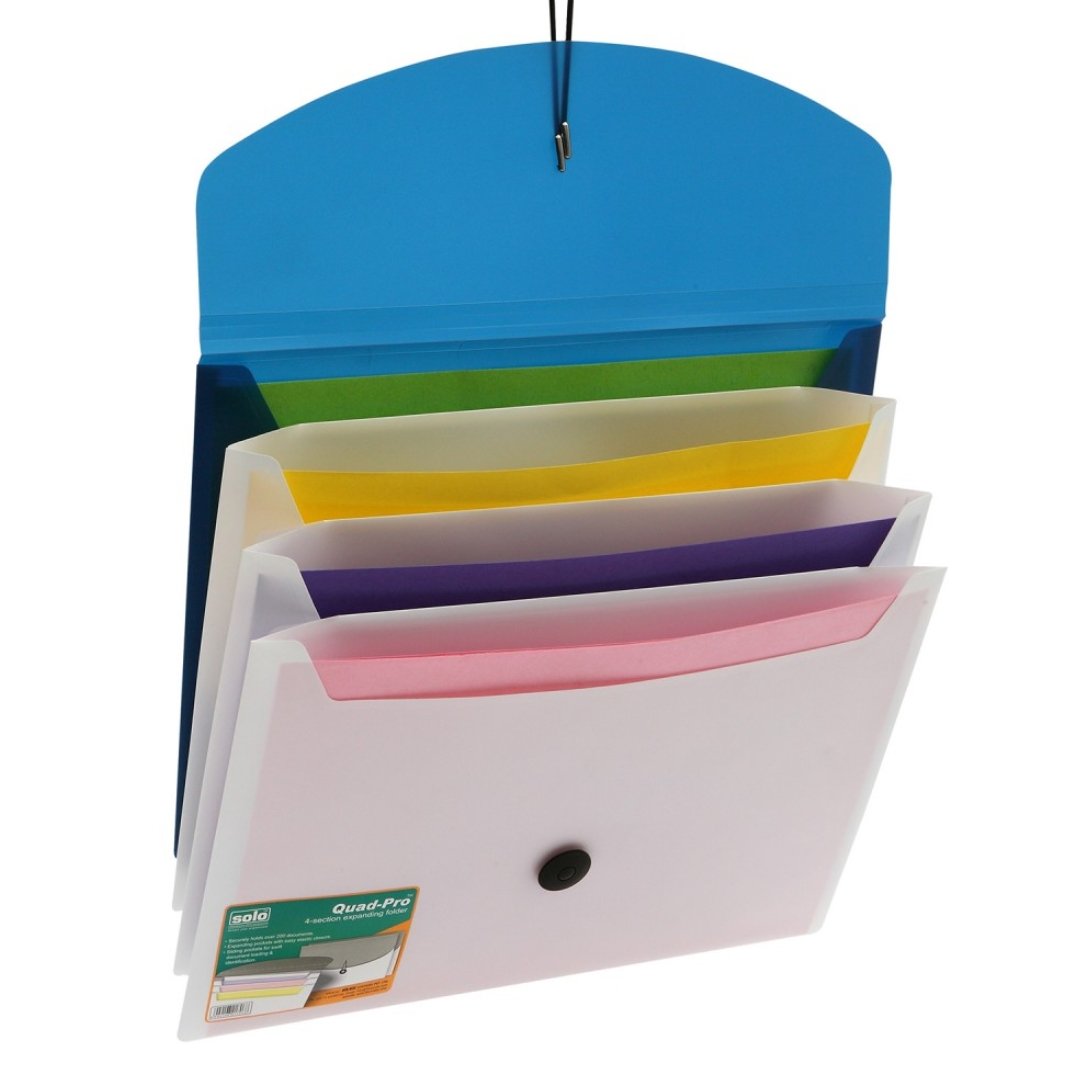 Solo QuadPro 4-section expanding folder -A4 - SCOOBOO - EX905 - Folders & Fillings