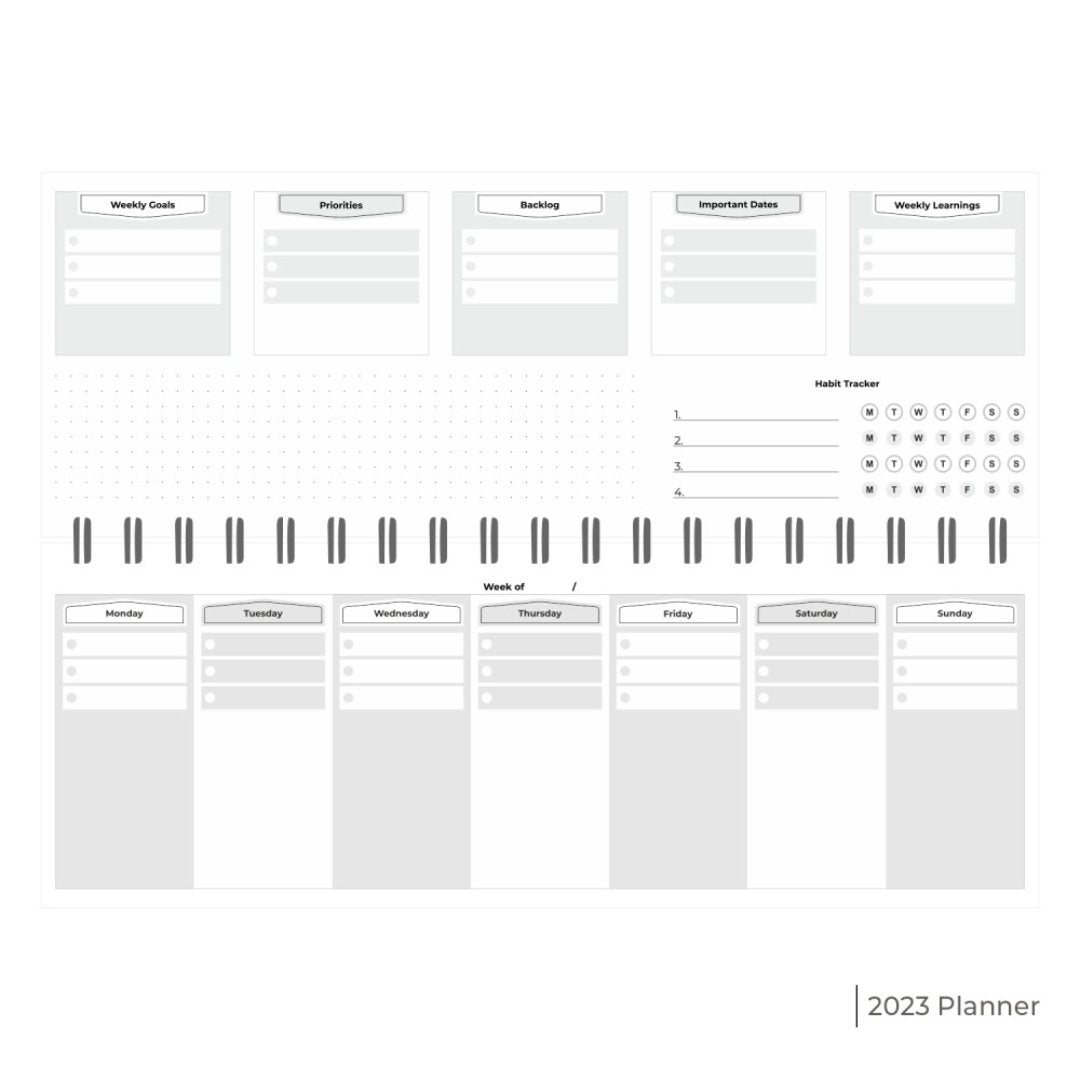Solo Weekly Success Planner - SCOOBOO - WSP01 - Planner