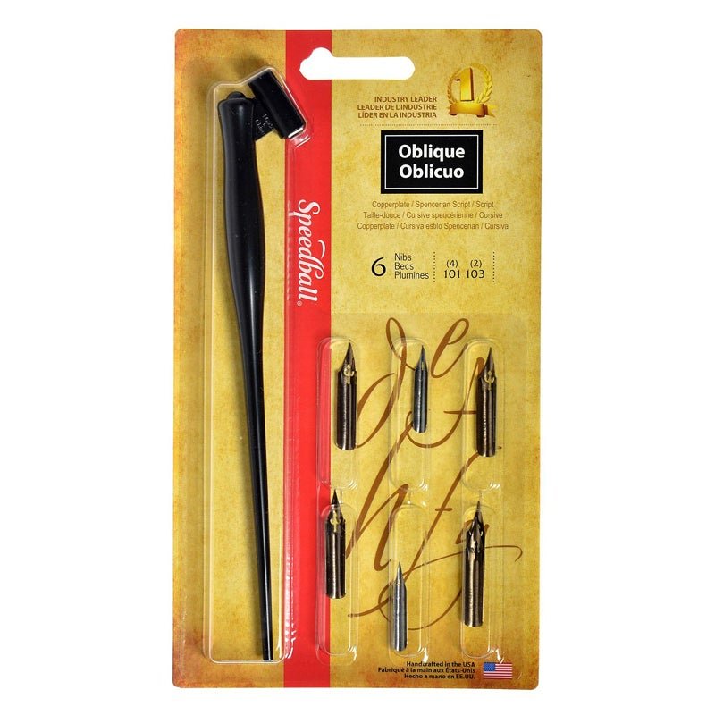 Speedball Art Products Oblique Pen Set - SCOOBOO - 2968 - calligraphy pens