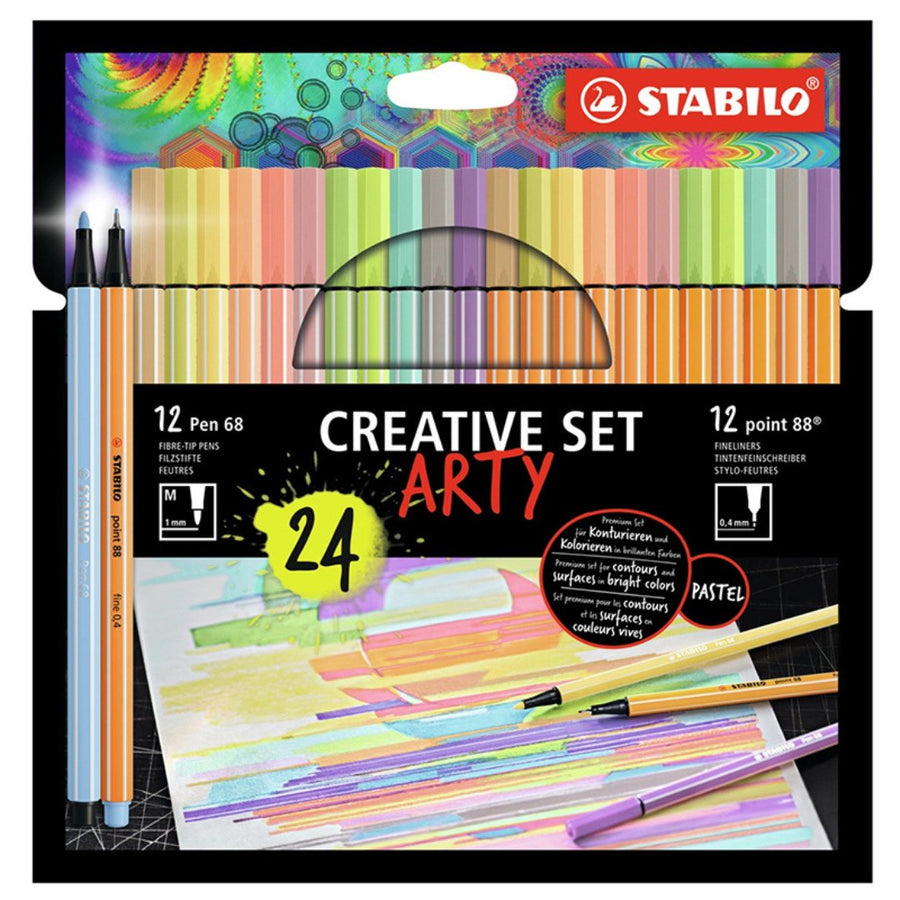 Stabilo Arty Creative Pastel Set of 24 - SCOOBOO - 8868/24-1-20 - Fineliner