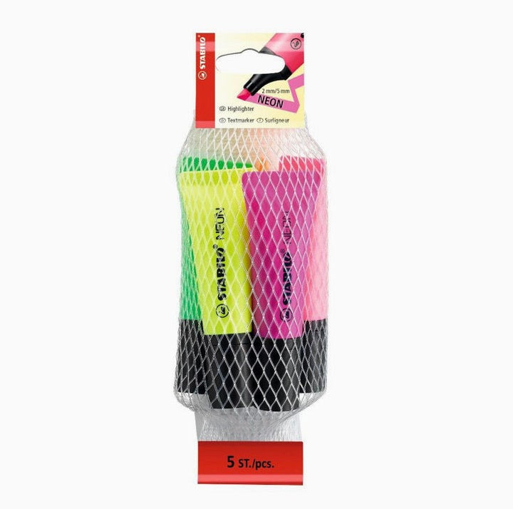 Stabilo Neon Highlighter Pen Set - SCOOBOO - 72/5-2 - Highlighter