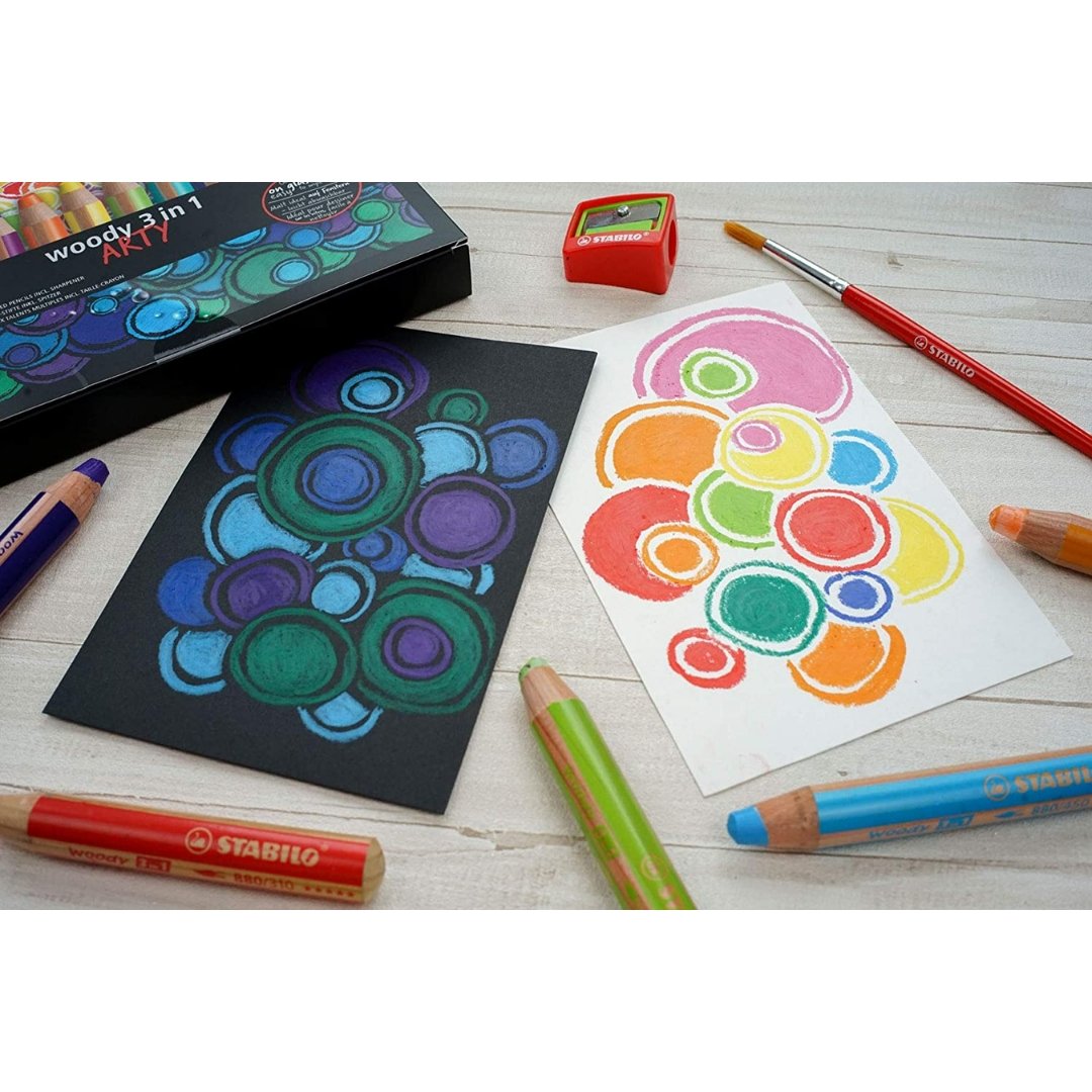 Stabilo Woody 3 in 1 Wallet 10 Assorted Color - SCOOBOO - 880/10-1-20 - Coloured Pencils