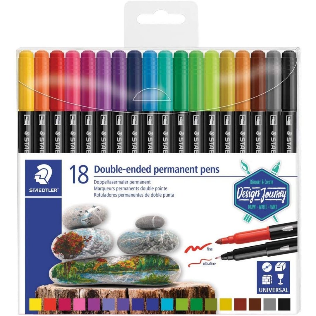 Staedtler Double Ended Permanent Pens - SCOOBOO - 3187 TB 18 - Sketch & Drawing
