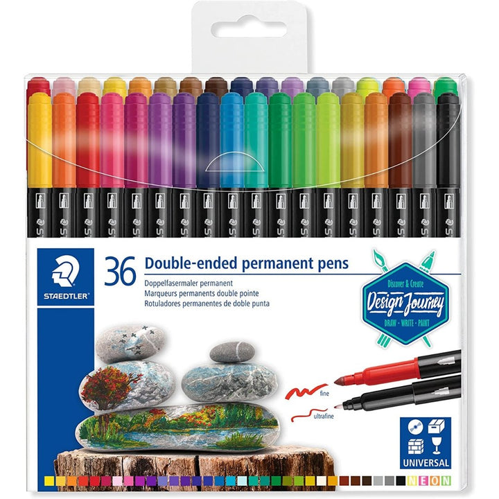 Staedtler Double Ended Permanent Pens - SCOOBOO - 3187 TB36 - Sketch & Drawing