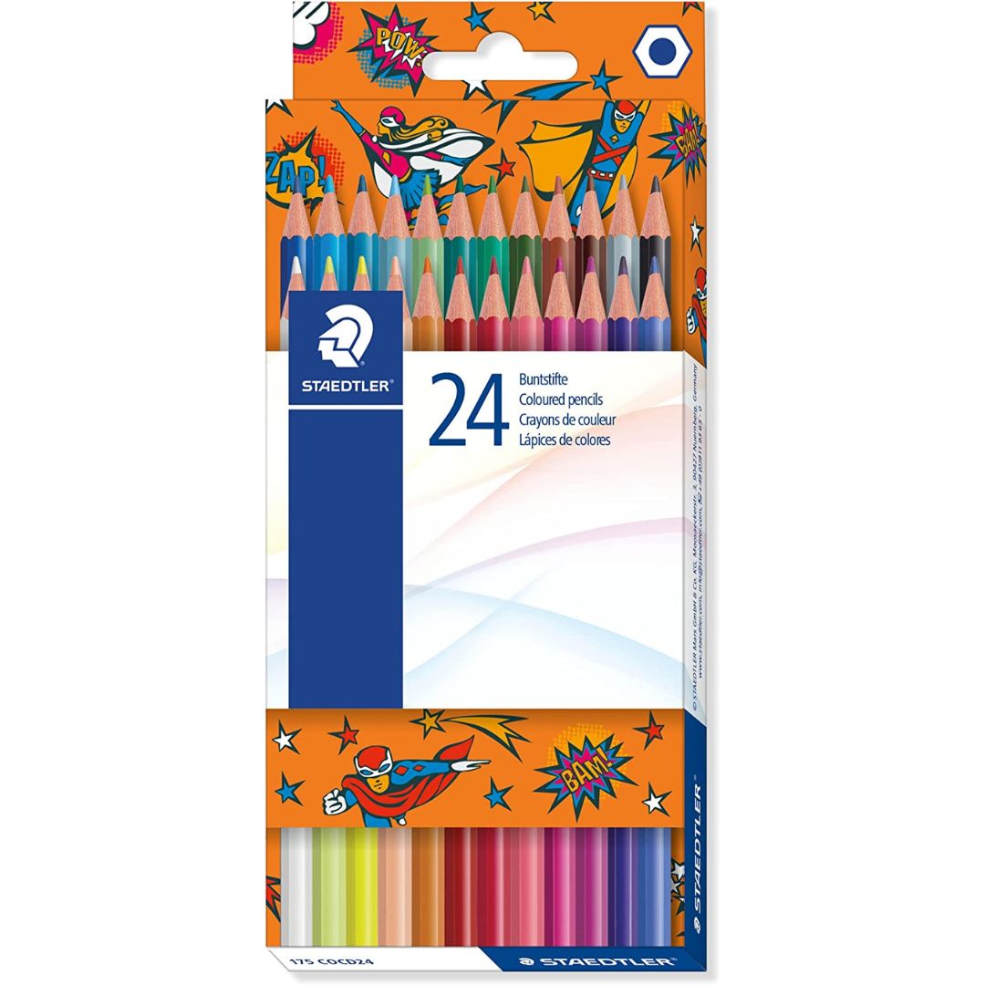 Staedtler Hexagonal Colouring Pencils (Pack of 24) - SCOOBOO - 175 COCD24 - Coloured Pencils