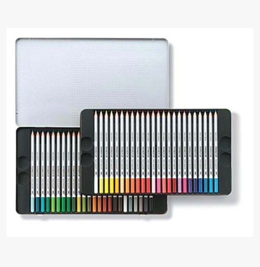 Staedtler Karat Aquarell Colour Pencils Metal Box Set - SCOOBOO - 125 M36 - Watercolour Pencils