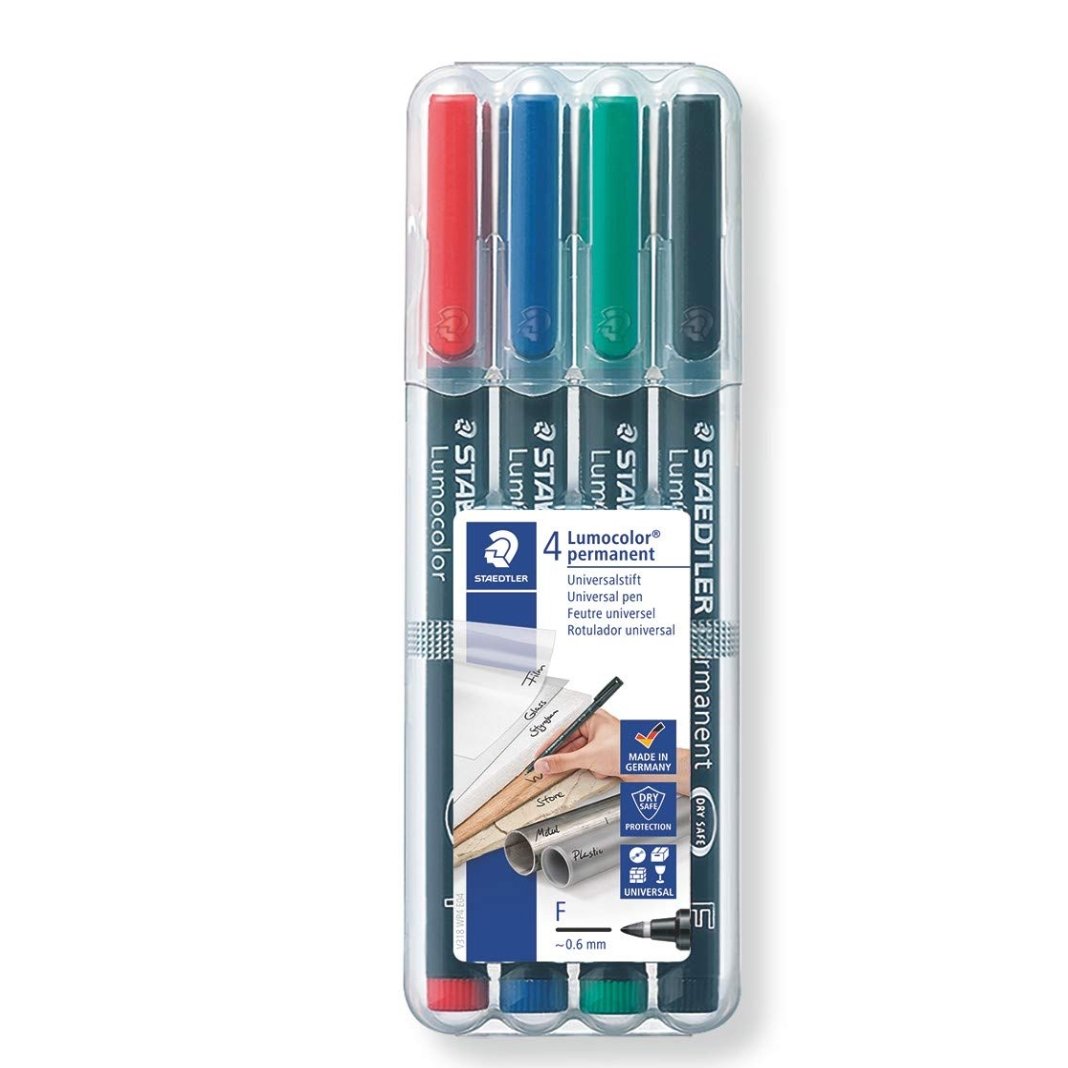 Staedtler Lumocolor Permanent Sets (0.6mm) - SCOOBOO - 318WP4 - White-Board & Permanent Markers