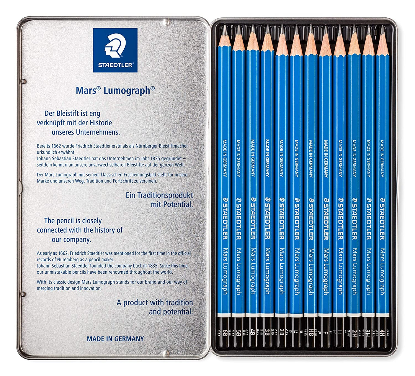 Staedtler Mars Lumograph Drawing Pencils - SCOOBOO - 100G12 - Sketch pencils